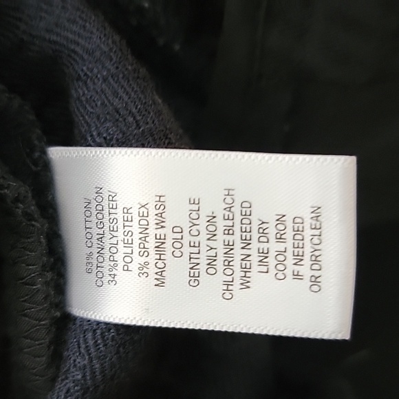 LOFT dress pants "Marissa Skinny" size 8 tall, black with navy diamond print - Picture 6 of 9